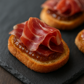 Crostini with Jamon Iberico & Fig Jam