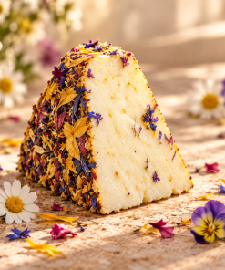 Alternative view of Sheep Milk Cheese with Flowers